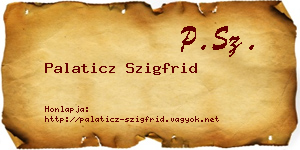 Palaticz Szigfrid névjegykártya